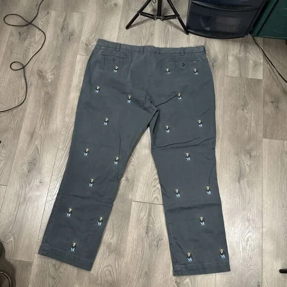 Polo Ralph Lauren Gray Tuxedo Teddy Bear Classic Fit Flat Front Pants 46x32 EUC - Picture 7 of 8